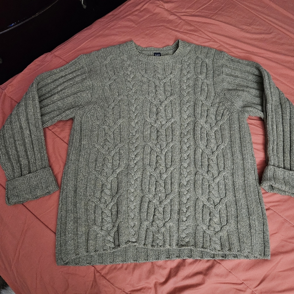 Gap Men's Light Brown Cable Knit Sweater